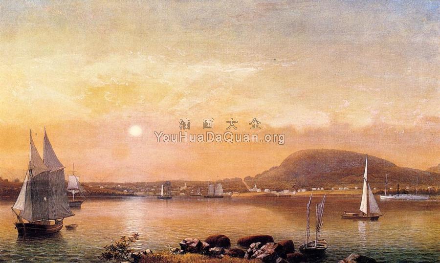 Camden Mountains and Harbor from the North Point of Negro Is - 菲茨·休·莱恩